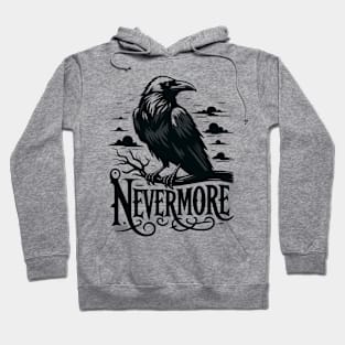 "Nevermore" Raven Gothic Tee – Dark Art Bird Illustration Shirt Hoodie